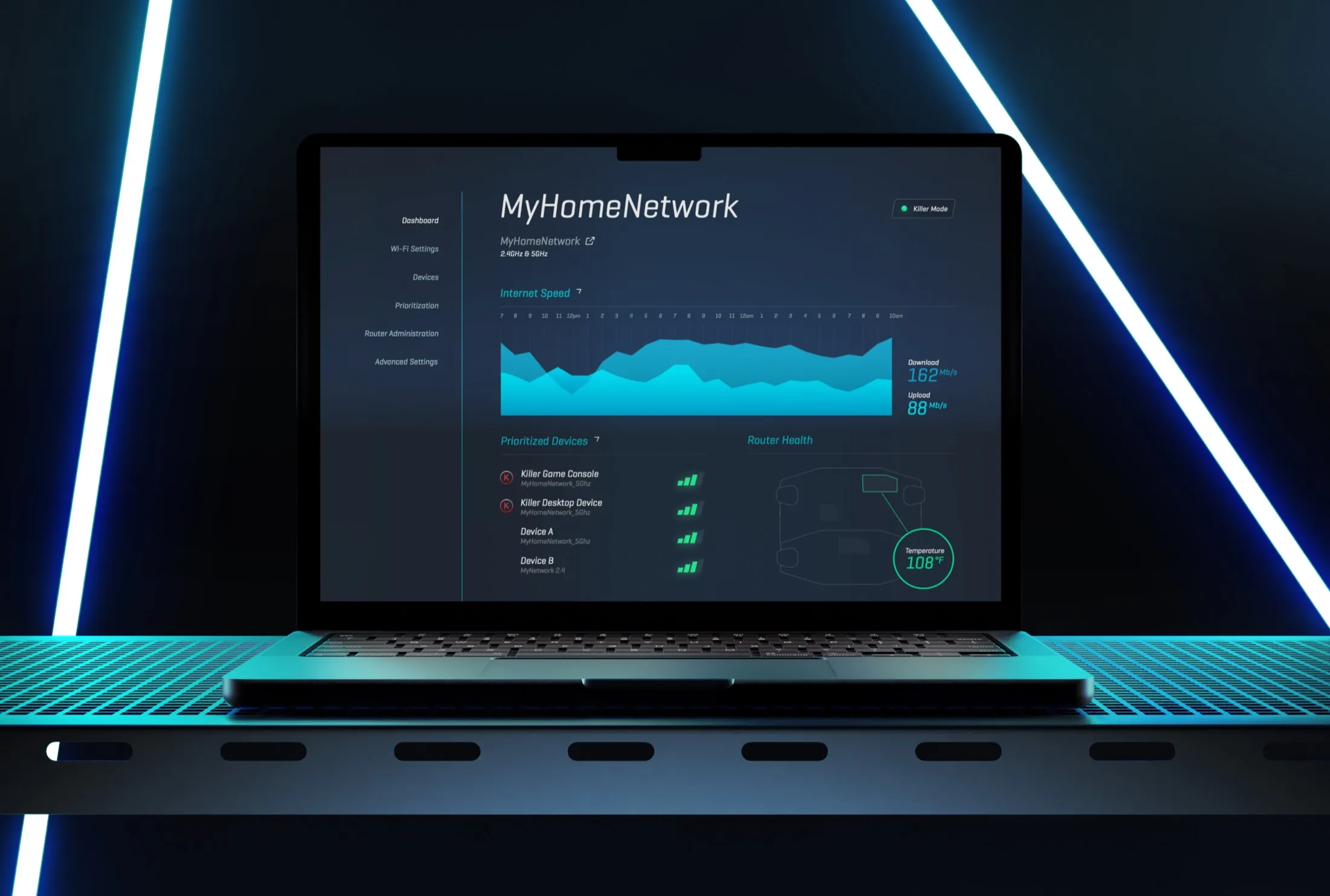 Linksys Venom dashboard