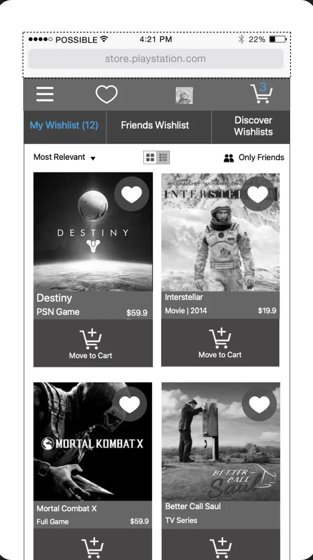 PlayStation mobile app screen 2