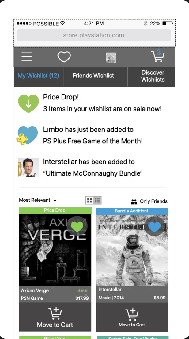PlayStation mobile app screen 5