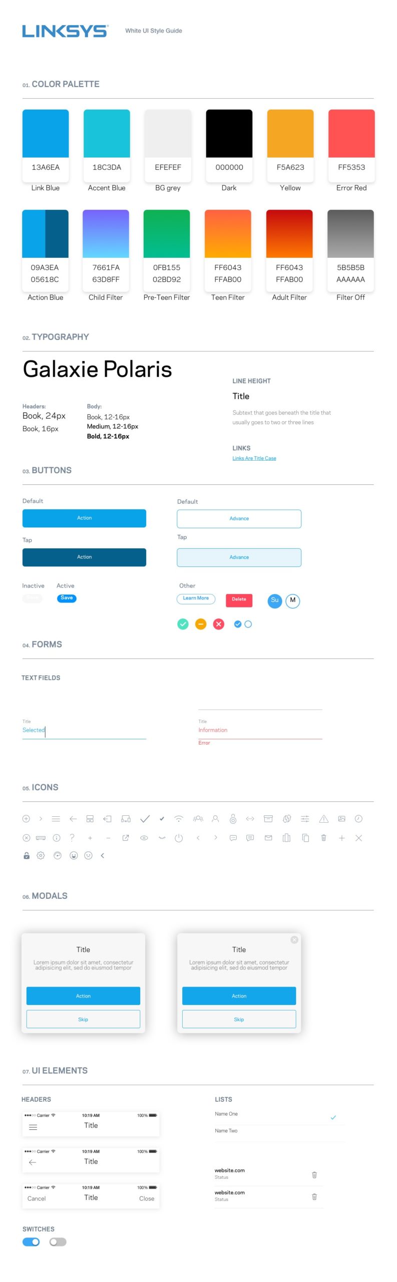 Linksys-White-UI-Style-Guide